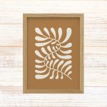 תמונה ממוסגרת לעיצוב הבית פרינט בעיצוב נקי עם צורה אמורפית בגווני חום שמנת זוג מונות לסלון בעיצוב כפרי בוהו שיק